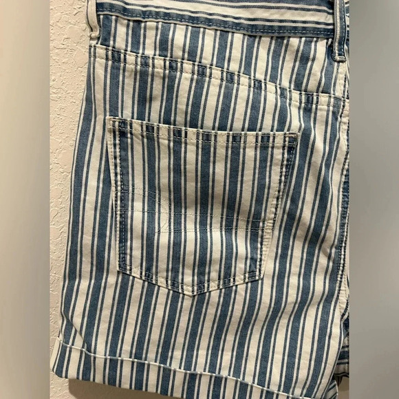 American Eagle Mom Shorts Blue and White Stripe - Picture 9 of 10